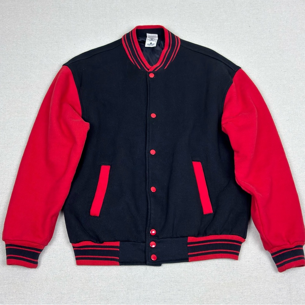 Vintage 90’s Varsity Fruit of The Loom Red & Black Jacket